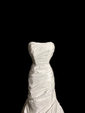 Retro Wedding Dress Mermaid Strapless Long Satin Ivory Ruffles Wedding Dresses Bridal Gowns HZ1214