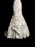 Retro Wedding Dress Mermaid Strapless Long Satin Ivory Ruffles Wedding Dresses Bridal Gowns HZ1214