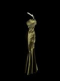Vintage Mermaid One Shoulder Green Satin Long Evening Party Gowns Evening Formal Dresses Prom Dress HZ1214