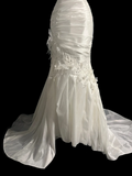Retro Wedding Dress Mermaid Sweetheart White Satin Long Wedding Dresses Retro 1970s Bridal Gowns HZ1214