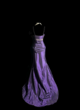 Vintage Mermaid Spaghetti Straps Taffeta Grape Pleated Long Prom Dress Party Dress Graduation Dresses HZ1214