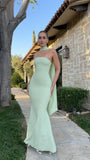 Pretty Mermaid Strapless Mint Green Party Dresses Formal Summer Wedding Guest Dresses Wedding Guest Outfits HZ1214