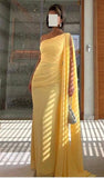 Gorgeous Mermaid One Shoulder Yellow Chiffon Party Prom Dresses Formal Summer Wedding Guest Dresses Wedding Guest Outfits HZ1214