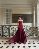 Gorgeous Mermaid Strapless Burgundy Party Prom Dresses Formal Summer Wedding Guest Dresses Wedding Guest Outfits HZ1214