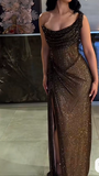 Gorgeous Mermaid One Shoulder Black Sequin Party Prom Dresses Formal Summer Wedding Guest Dresses Wedding Guest Outfits HZ1214