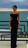 Sexy Sheath Off The Shoulder Navy Blue Satin Prom Dresses Formal Summer Wedding Guest Dresses Wedding Guest Outfit HZ1214