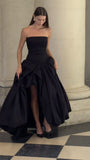 Classy Ball Gown Strapless Black Prom Dresses Formal Summer Wedding Guest Dresses Wedding Guest Outfit HZ1214
