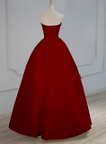 Gorgeous Ball Gown Strapless Red Prom Dresses Formal Summer Wedding Guest Dresses Wedding Guest Outfits HZ1214