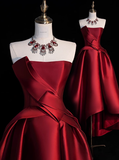 Gorgeous Ball Gown Strapless Burgundy Prom Dresses Formal Summer Wedding Guest Dresses Wedding Guest Outfits HZ1214
