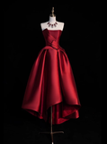 Gorgeous Ball Gown Strapless Burgundy Prom Dresses Formal Summer Wedding Guest Dresses Wedding Guest Outfits HZ1214
