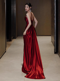 Gorgeous Mermaid Strapless Burgundy Prom Dresses Formal Summer Wedding Guest Dresses Wedding Guest Outfits HZ1214