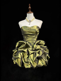 Classy A Line Strapless Taffeta Short Homecoming Dress Cocktail Dress Hoco Dresses HZ1214