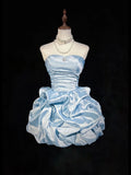 Classy A Line Strapless Taffeta Short Homecoming Dress Cocktail Dress Hoco Dresses HZ1214