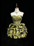 Classy A Line Strapless Taffeta Short Homecoming Dress Cocktail Dress Hoco Dresses HZ1214
