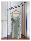 Sexy A line Square Mint Green Satin Short Homecoming Dress Summer Hoco Dresses Cocktail Dress Birthday Outfits HZ1214