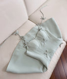 Sexy A line Spaghetti Straps Sage Green Satin Short Homecoming Dress Summer Hoco Dresses Cocktail Dress Birthday Outfits HZ1214