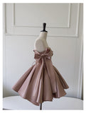 Sexy A line Spaghetti Straps Satin Brown Short Homecoming Dress Summer Hoco Dresses Cocktail Dress Birthday Outfits HZ1214