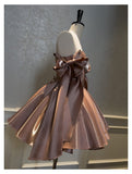 Sexy A line Spaghetti Straps Satin Corset Back Short Homecoming Dress Summer Hoco Dresses Cocktail Dress Birthday Outfits HZ1214