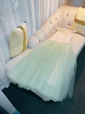 Elegant A line Spaghetti Straps Mint Green Prom Dresses Formal Summer Wedding Guest Dresses Wedding Guest Outfit HZ1214