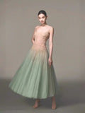 Elegant A line Spaghetti Straps Mint Green Prom Dresses Formal Summer Wedding Guest Dresses Wedding Guest Outfit HZ1214