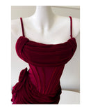 Sexy Sheath Spaghetti Straps Burgundy Short Homecoming Dresses Summer Hoco Dresses Cocktail Dress Birthday Outfits HZ1214