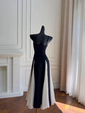 Elegant A line Spaghetti Straps Black Prom Dresses Formal Summer Wedding Guest Dresses Wedding Guest Outfit HZ1214