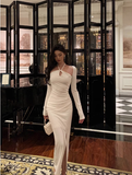 Sexy Mermaid White Long Sleeves 21st Birthday Dress Party Gown Birthday Outfits Birthday Dress Ideas For Women HZ1214
