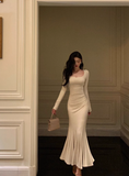 Sexy Mermaid Long Sleeves 21st Birthday Dress Party Gown Birthday Outfits Birthday Dress Ideas For Women HZ1214