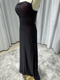 Sexy Sheath Spaghetti Straps Burgundy Floor-length Long Prom Dress with Silt Birthday Outfits Party Dress Formal Dress HZ1214