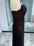 Sexy Sheath Spaghetti Straps Burgundy Floor-length Long Prom Dress with Silt Birthday Outfits Party Dress Formal Dress HZ1214