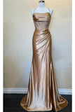 Elegant Hot Mermaid Spaghetti Straps Green Long Prom Dress with Cross Back Prom Dresses HZ1214