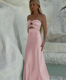 Sexy Strapless Aqua Blue Sheath Long Prom Dresses Formal Dress HZ1214
