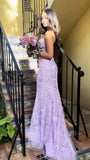 Mermaid Strapless Tulle Lace Appliques Purple formal dresses Bridesmaid Dresses evening gown Prom Dress HZ1214