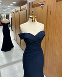 Off-the-shoulder Sweetheart Sleeveless Long Mermaid Prom Dress Evening Dresses HZ1214