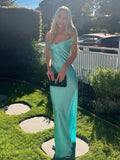 Sexy Off The Shoulder Sheath Satin Long Prom Dress Backless Evening Dresses HZ1214