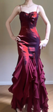 Elegant Spaghetti Strap Sheath Long Prom Dresses Burgundy Evening Dresses HZ1121