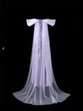 Glam Mermaid Long Prom Dresses, Satin Lavender Formal Dresses Off-the-shoulder Evening Dresses HZ1121