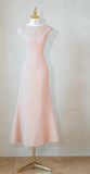 Elegant Jewel Mermaid Mother of the Bride Dresses, Pink Evening Gown HZ1121