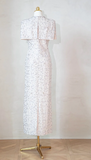 Glam Jewel Sheath Mother of the Bride Dresses with shawl, sequins White Evening Dresses HZ1121