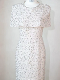 Glam Jewel Sheath Mother of the Bride Dresses with shawl, sequins White Evening Dresses HZ1121