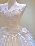 Timeless Ball Gown Sweetheart Tulle Long White Wedding Dresses Brides Dress HZ1214