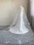 Simple Mermaid Sweetheart Neckline Long Satin White Wedding Dresses Brides Dress HZ1214