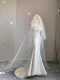 Simple Mermaid Strapless Long Satin White Wedding Dresses Brides Dress With Appliques HZ1214