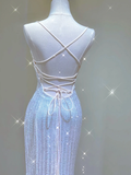 Simple Mermaid Spaghetti Straps Long White Wedding Dresses Backless Summer Brides Dress HZ1214