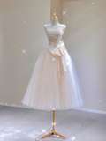 Pretty Ball Gown Strapless Tea Length Prom Dresses Graduation Dress High School Classy Evening Dresses HZ1214
