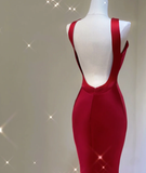 Pretty A Line Scoop Long Red Prom Dresses Graduation Dress High School Classy Evening Dresses HZ1214