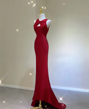 Pretty A Line Scoop Long Red Prom Dresses Graduation Dress High School Classy Evening Dresses HZ1214