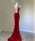 Pretty A Line Scoop Long Red Prom Dresses Graduation Dress High School Classy Evening Dresses HZ1214