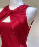 Pretty A Line Scoop Long Red Prom Dresses Graduation Dress High School Classy Evening Dresses HZ1214