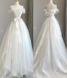 Timeless Ball Gown Strapless Long Tulle White Summer Wedding Dresses Brides Dress HZ1214